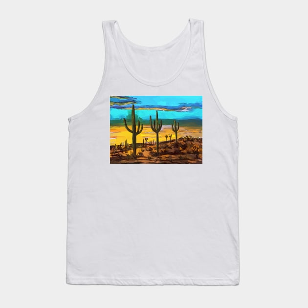 Saguaro from the Saguaro National Park in Arizona Tank Top by WelshDesigns